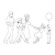 Family of Five Line PNG