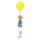 Boy in White Shorts holding yellow balloon