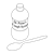 Medicine Bottle and Spoon Line PNG