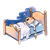 Boy Sleeping in Bed Color PNG