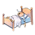 Boy Sleeping in Bed Color PNG