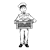 Milkman in White Hat Line PNG
