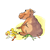Sitting Hippo Color PNG