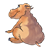 Sitting Hippo Color PNG