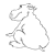Sitting Hippo Line PNG
