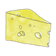 Wedge of Yellow Cheese with holes