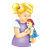 Girl Holding Doll Color PNG
