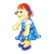 Doll with Pigtails Color PNG