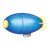 Blue and Yellow Blimp Color PNG