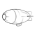 Blue and Yellow Blimp Line PNG