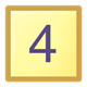 Yellow Block square, with purple number 4