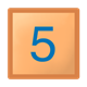Orange Block square, with blue number 5