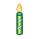 Green Candle with flame