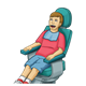 Boy sitting in dentist chair