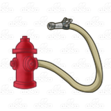 Red Fire Hydrant and Hose