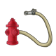 Red Fire Hydrant and Hose 