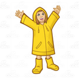 Girl Wearing Raincoat