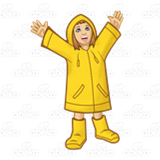 Girl Wearing Raincoat