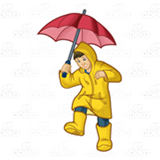 Boy Wearing Raincoat
