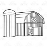 Red Barn with Gray Silo