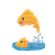 Two Orange Fish Color PNG