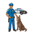 Police Officer and Dog Color PNG