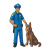 Police Officer and Dog Color PNG