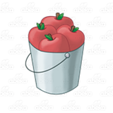 Bucket of Red Apples