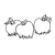 Three Red Apples Line PNG