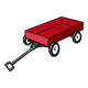 Red Wagon with black and white wheels