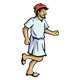 Nobleman with red hat, running