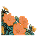 Large Orange Flowers three, tropical