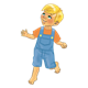 Blond-Haired Boy in blue overalls