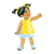 Girl in Polka-Dot Dress Color PNG