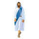 Jesus walking and smiling