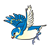 Flying Bluebird Color PNG