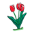 Three Red Tulips Color PNG