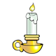 White Candle in candlestick