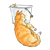 Orange Cat Sleeping Color PNG