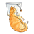 Orange Cat Sleeping Color PNG