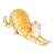 Orange Cat Stretching Color PNG