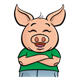 Little Pig in green shirt