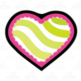 Green-Striped Pink Heart