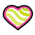 Green-Striped Pink Heart Color PDF