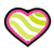 Green-Striped Pink Heart Color PNG