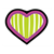 Green-Striped Heart Color PDF
