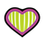 Green-Striped Heart Color PNG