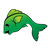 Jumping Green Fish Color PNG