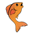 Jumping Orange Fish Color PNG