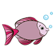 Pink Fish with bubbles
